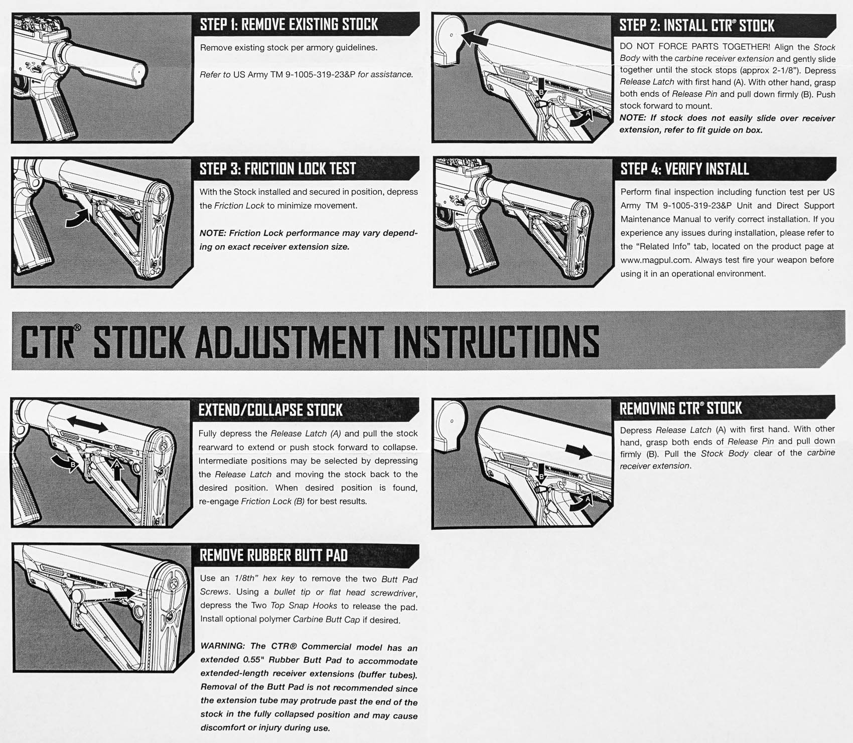 Приклад Magpul CTR Carbine Stock MilSpec (черный) MAG310-BLK