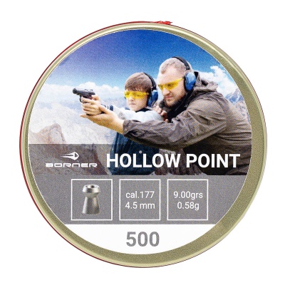 Купить Borner "Hollow Point" пуля пневматическая к.4.5мм 0.58г. (500шт)