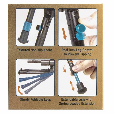 Купить Сошки Leapers на ствол 11-19мм, высота 8,7"-10,2", TL-BP08S-A