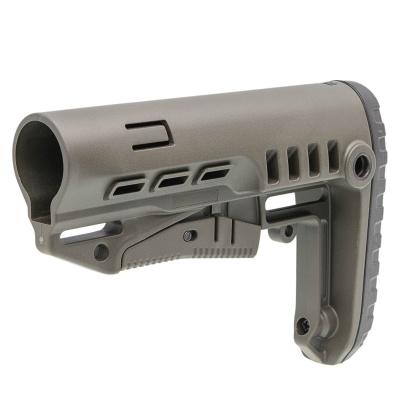 Купить Телескопический приклад DLG Tactical TBS COMPACT с резиновым затыльником, олива