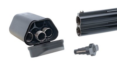 Купить HUGLU 104AE Silver/Black Sap 12х76 L-760, 2С, эжектор, 5д.н., кейс 