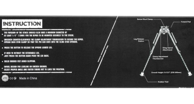 Купить Сошки Vector Optics 9-13.5"д/установки на антабку(ноги-карбон,фиксация рычаг.,выс.22-34см)(RSCFS-09)
