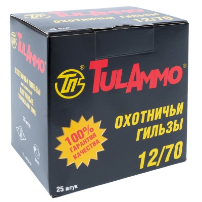 Купить Гильза 12к. "Tulammo" (ТПЗ) латунь, б/к, под капсюль центробой (25шт/уп) *
