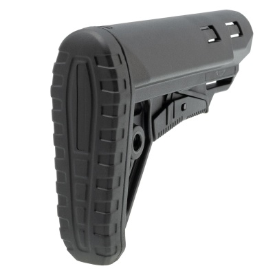 Купить Телескопический приклад DLG Tactical TBS Sharp с резиновым затыльником, черный