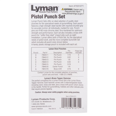 Купить Набор пистолетных выколоток Lyman