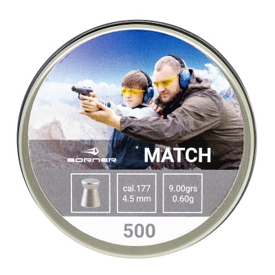 Купить Borner "Match" пуля пневматическая к.4.5мм 0.60г. (500шт)