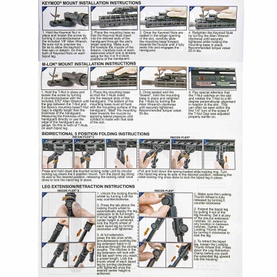 Купить Раздельные сошки Leapers-UTG на KeyMod, высота 5,7"-8", TL-BPDK01