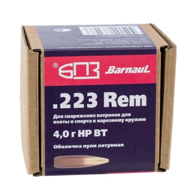 Купить Пуля 223 Rem, БПЗ, HP BT 4,0г, эксп. лат. (300шт/уп)
