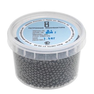 Купить Дробь №2 ШОМ (ПМ) 1,5кг (8шт/кор)