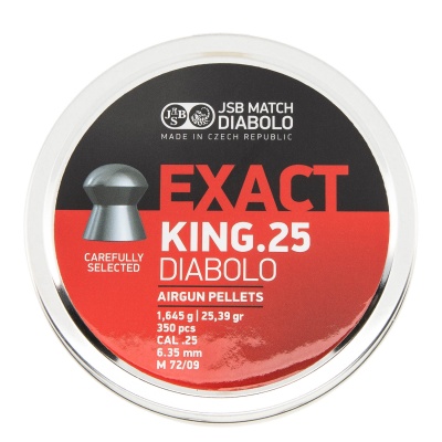 Купить Пульки JSB Exact King 6,35 мм 1,645гр. (350 шт./бан.)