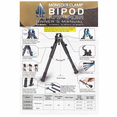 Купить Сошки Leapers на ствол 11-19мм, высота 6,2"-6,7", TL-BP18S-A