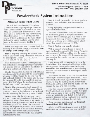 Купить Матрица Dillon Precision для проверки насыпки пороха в гильзе