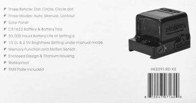 Купить Прицел коллиматорный Holosun ELITE, HE509T-RD X2, на пистолет, точка/круг/круг-точка2/32МОА, 48,8г