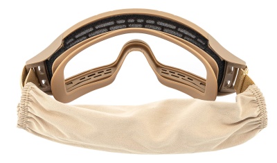 Купить Маска стрелковая защитная бежевая ShotTime Puma прозрачные линзы