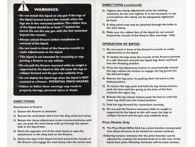 Купить Сошки Caldwell XLA Pivot на антабку, высота 13,5"-27", камуфляж, 445088