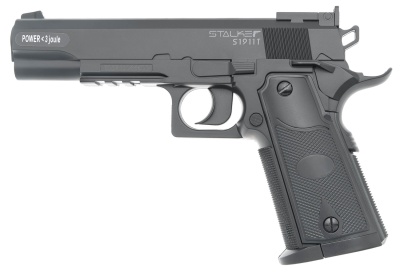 Купить Пистолет пневмат. Stalker S1911Т(аналог "Colt1911") к.4,5мм,пластик,120м/с,черный,+250шар