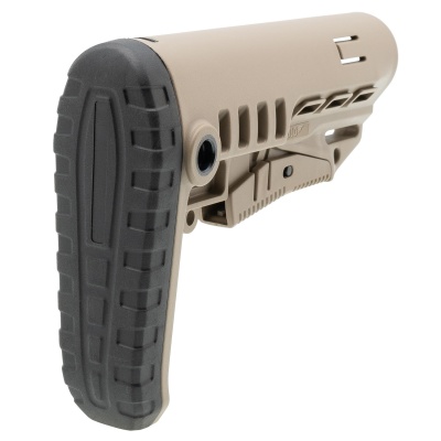 Купить Телескопический приклад DLG Tactical TBS COMPACT с резиновым затыльником, песок