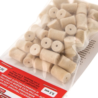 Купить Патчи войлочные A2S Gun для калибров .338 - 9x19 диаметр 9,5 мм (50 шт)