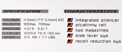 Купить HUGLU EFFECTO Zeon Black cal.25(6,35mm) <3 дж. пневматическая винтовка