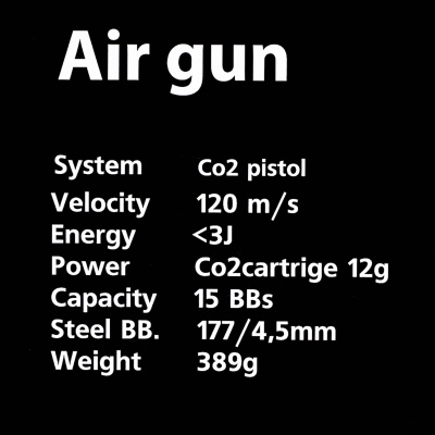Купить Пневм. пистолет BORNER TT-X (Токарева), к.4,5мм/.177 (до 3Дж)