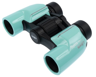 Купить Бинокль GAUT Spica 10х24, Porro-призмы ВАК4, цвет - бирюзовый, 377г