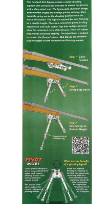 Купить Сошки Caldwell XLA Pivot на антабку, высота 13,5"-27", камуфляж, 445088