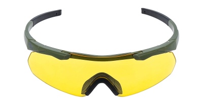 Купить Очки стрелковые ShotTime Caracal,защитн.,ANSI Z87.1,линза 2мм,антифог покр.,UV400,зелён.,линза жёл.