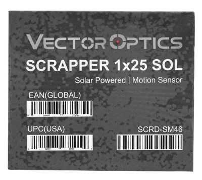 Купить Прицел коллиматорный Vector Optics SCRD-SM46 Scrapper 1х25 SOL,Solar Power,Motion Sensor