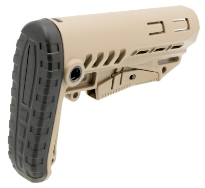 Купить Телескопический приклад DLG Tactical TBS COMPACT на трубку Mil-spec, песок