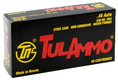 Купить Патроны к .45 AUTO TulAmmo оболочка биметалл 14,8 г, гильза с полимерным покрытием