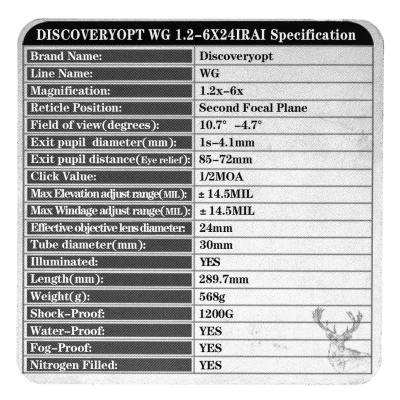 Купить Discoveryopt WG 1.2-6-24IRAI, прицел оптический