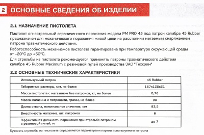 Купить PM PRO 45к. 45 Rubber пистолет (ООП) 