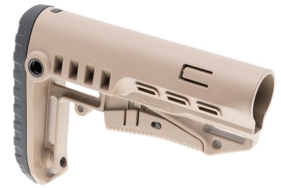 Купить Телескопический приклад DLG Tactical TBS COMPACT с резиновым затыльником, песок