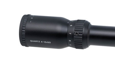 Купить Прицел Gaut Quartz 4-12х50,AO-параллакс,сетка 2(Mil-Dot),подсветка красн.,25.4мм,поправки1/4МОА,458г