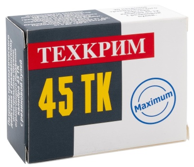 Купить Патроны Техкрим MAXIMUM с резиновой пулей к. 45 ТК