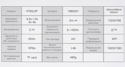 Купить Прицел цифровой Sytong HT-60LRF, 3-8X, ПНВ, фонарь 940nm, дальномер
