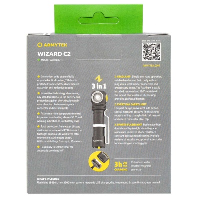 Купить Фонарь Armytek Wizard C2 Magnet USB Белый