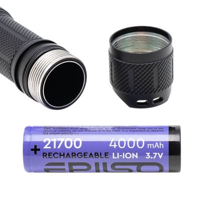Купить Фонарь EPILSO EPF-230, карманный, CREE XHP50.2 20W, 3.7V 4.0Ah, 5В (USB), металл, аккум.21700