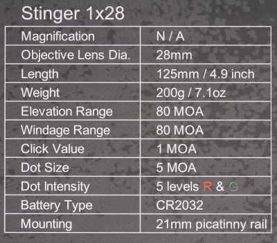 Купить Прицел коллиматорный Vector Optics Stinger
