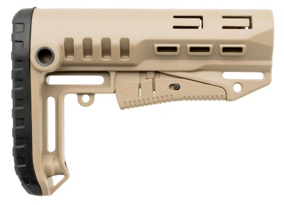 Купить Телескопический приклад DLG Tactical TBS COMPACT на трубку Mil-spec, песок