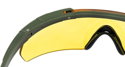 Купить Очки стрелковые ShotTime Caracal,защитн.,ANSI Z87.1,линза 2мм,антифог покр.,UV400,зелён.,линза жёл.