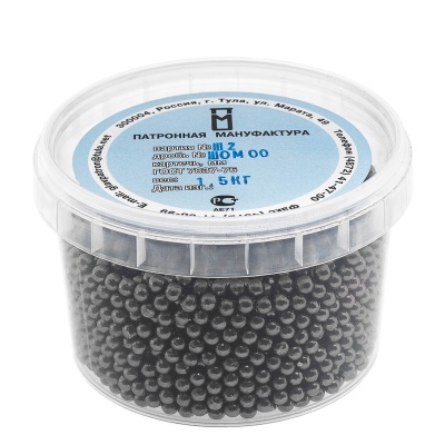 Купить Дробь №00 ШОМ (ПМ) 1,5кг (8шт/кор)