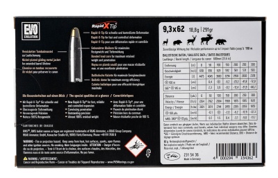 Купить Патроны к. 9,3x62 RWS пуля EVO 18,8 г