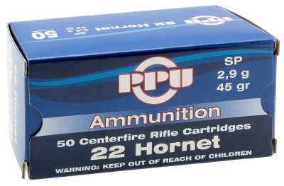Купить Патроны к .22 Hornet PPU пуля SP 2,9 г